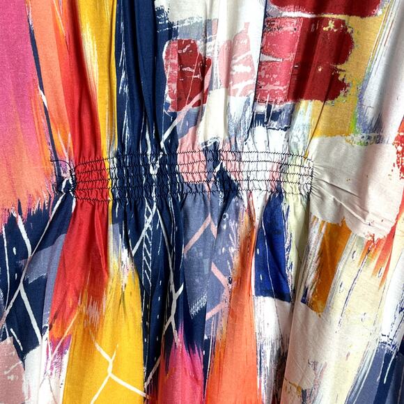 Tolani Collection Raelyn Open Front Kimono Cardigan Abstract Red Womens 2X - Picture 7 of 11